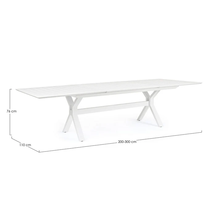 Tavolo da giardino allungabile in alluminio 200-300x110 cm - Kenyon