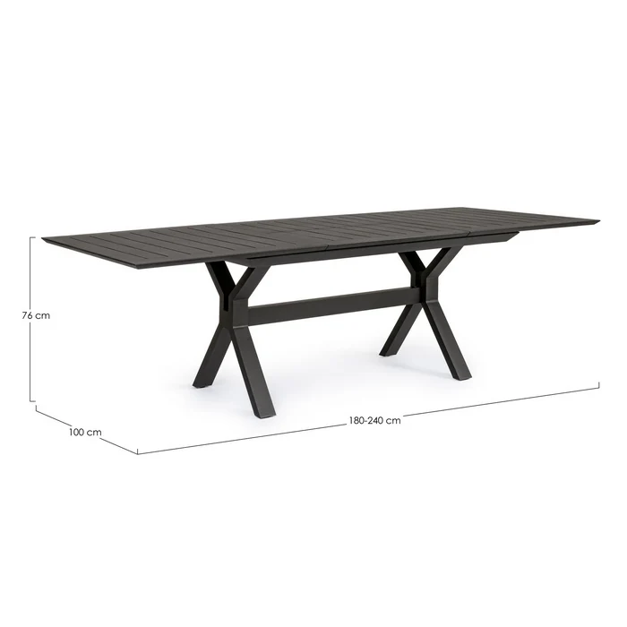 Tavolo da giardino allungabile in alluminio 180-240x100 cm - Kenyon