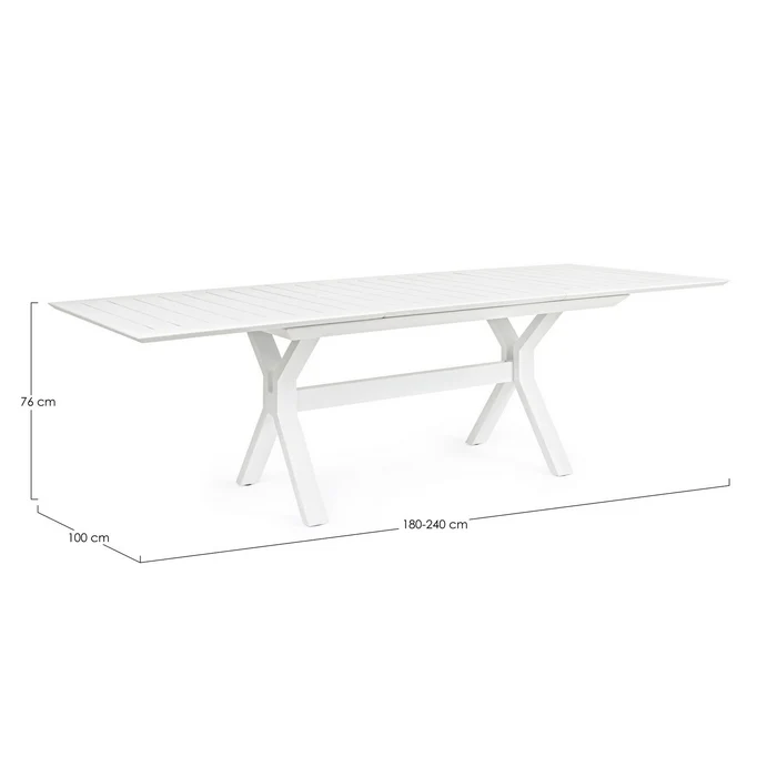 Tavolo da giardino allungabile in alluminio 180-240x100 cm - Kenyon
