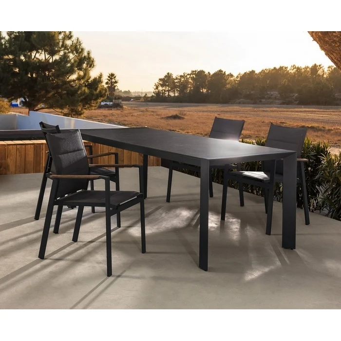 Sedia da giardino in alluminio Kubik con braccioli