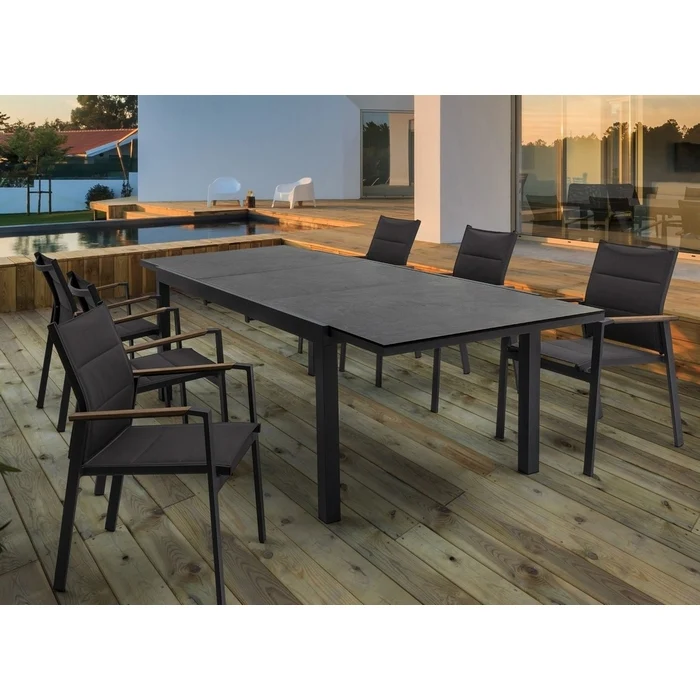 Sedia da giardino in alluminio Kubik con braccioli