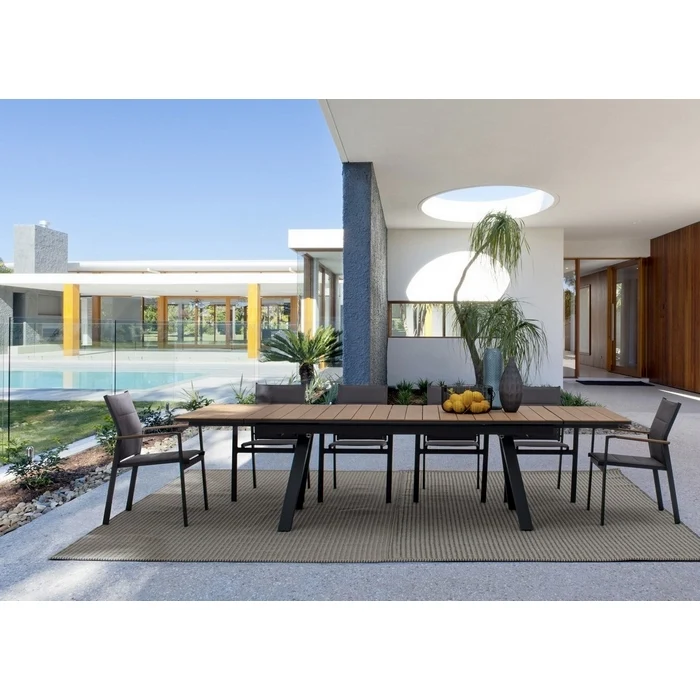Sedia da giardino in alluminio Kubik con braccioli