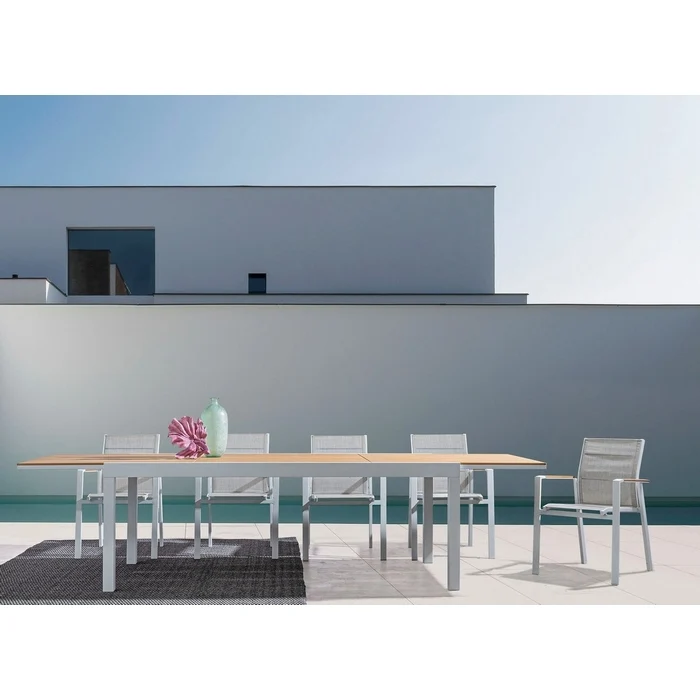 Sedia da giardino in alluminio Kubik con braccioli