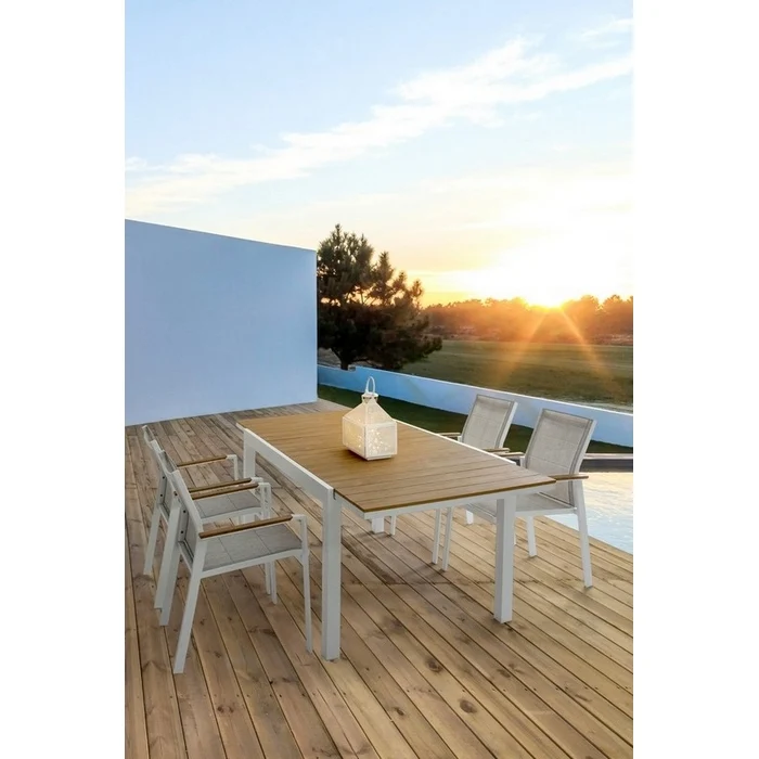 Sedia da giardino in alluminio Kubik con braccioli
