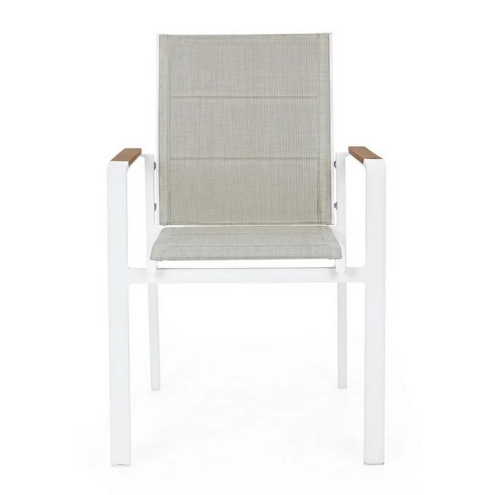 Sedia da giardino in alluminio Kubik con braccioli