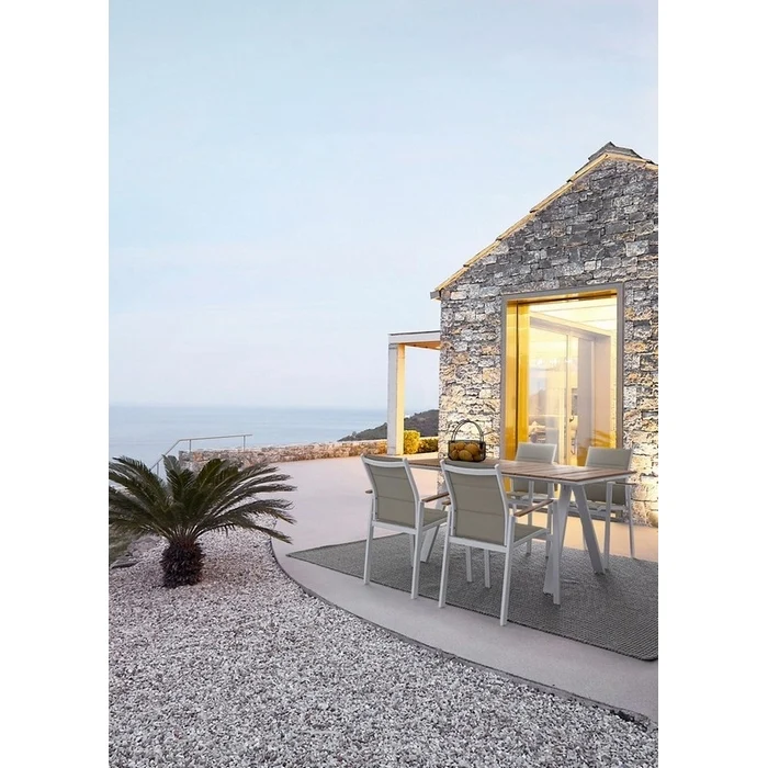 Sedia da giardino in alluminio Kubik con braccioli