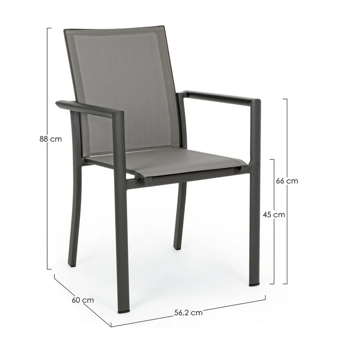 Sedia da giardino in alluminio con braccioli - Konnor
