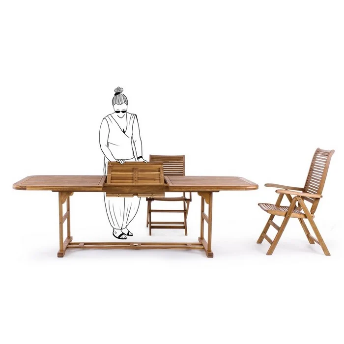 Tavolo in legno da giardino estensibile - Noemi