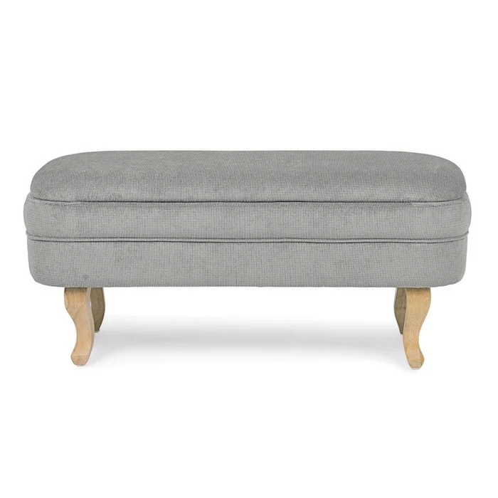Panca contenitore in tessuto con gambe in legno - Chenille