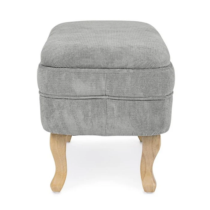 Panca contenitore in tessuto con gambe in legno - Chenille