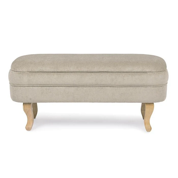 Panca contenitore in tessuto con gambe in legno - Chenille