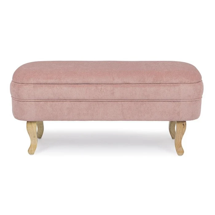 Panca contenitore in tessuto con gambe in legno - Chenille
