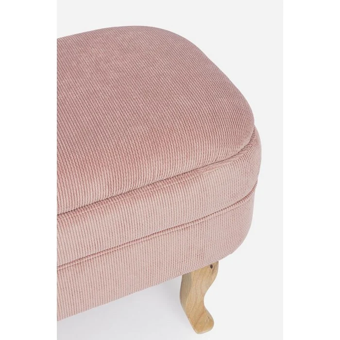 Panca contenitore in tessuto con gambe in legno - Chenille