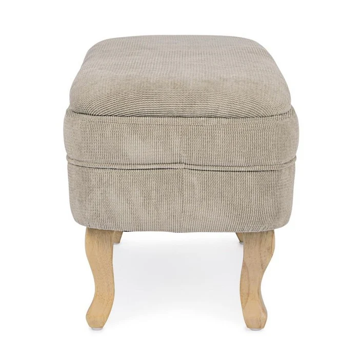 Panca contenitore in tessuto con gambe in legno - Chenille