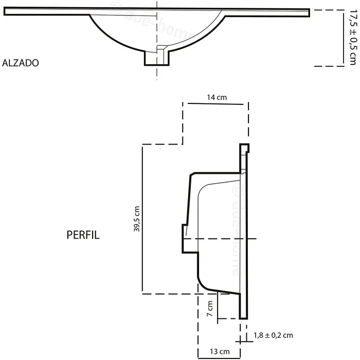 Lavabo rettangolare in ceramica