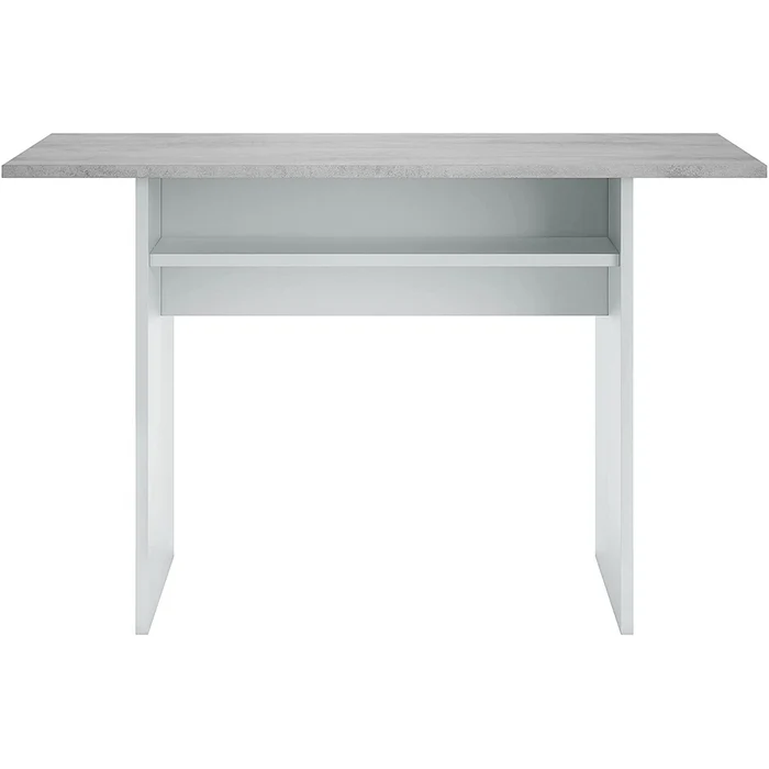 Tavolo console salvaspazio a libro bianco e cemento