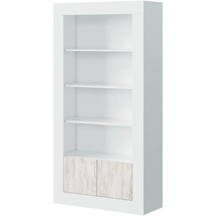Libreria 2 ante e 4 ripiani rovere sbiancato