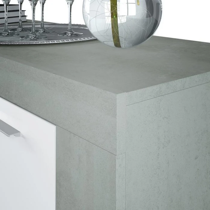 Credenza 3 ante bianco e cemento