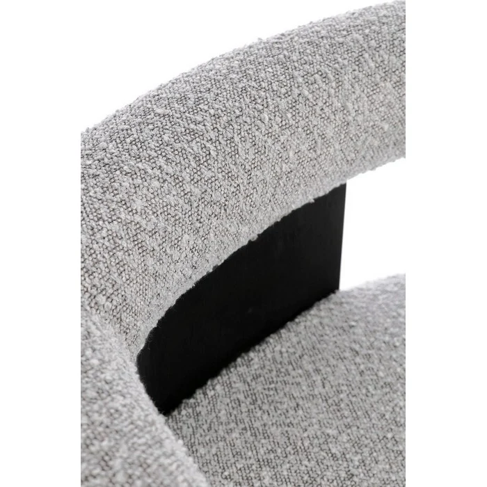 Poltrona in legno con seduta e braccioli boucle - Agape