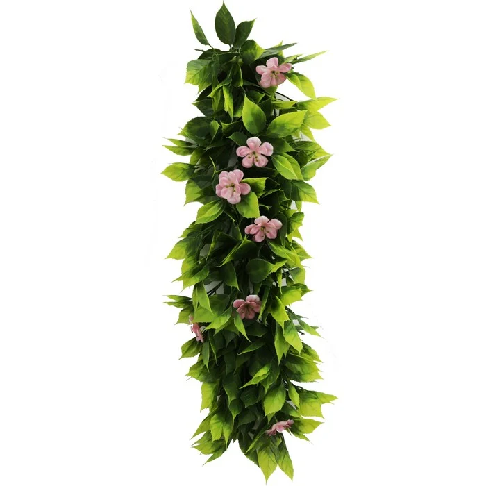 Pianta artificiale rampicante con fiori rosa 50 cm - Vines