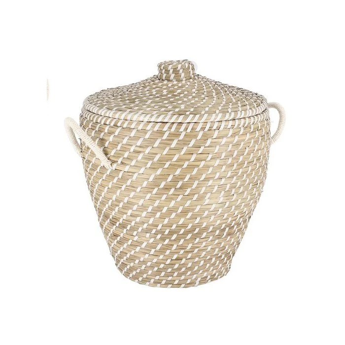 Cesta tonda shabby con coperchio - Jade