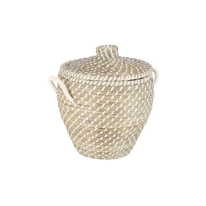 Cesta tonda shabby con coperchio - Jade