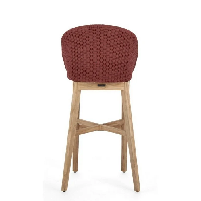 Sgabello alto da bar in corda e legno - Coachella