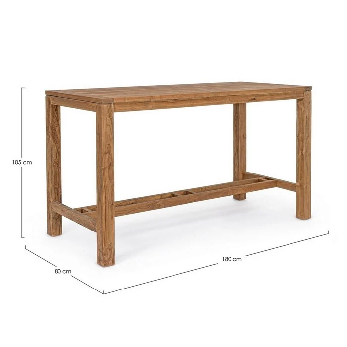 Tavolo alto da bar in legno teak - Maricruz