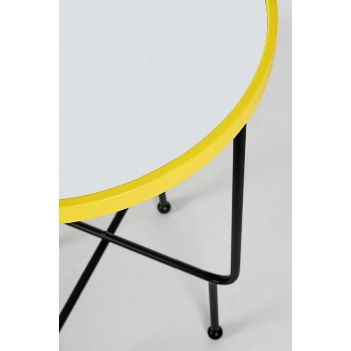 Tavolino minimal in metallo con piano a specchio - Painter
