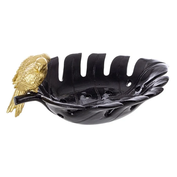 Svuota tasche a forma di foglia con colibri dorato - Colibri