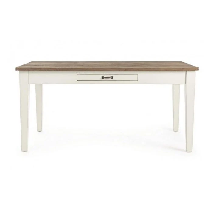 Tavolo vintage shabby in legno con cassetto - Siena