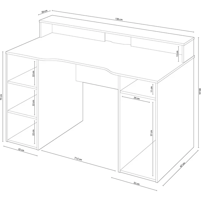 Scrivania per PC da gaming antracite - Ozone