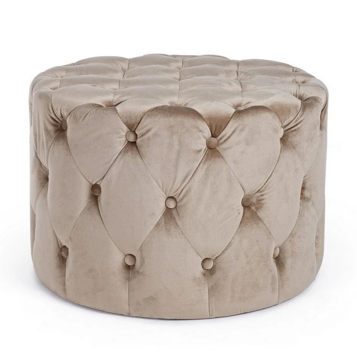 Pouf in velluto rotondo 60 cm - Lorella