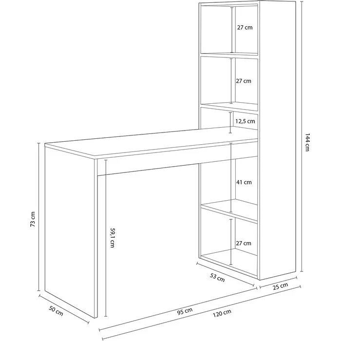 Srivania per camerette con libreria reversibile - Duplo