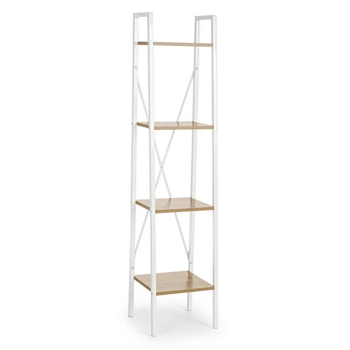 Scaffale a colonna scandinavo con 4 mensole bianco - Elettra