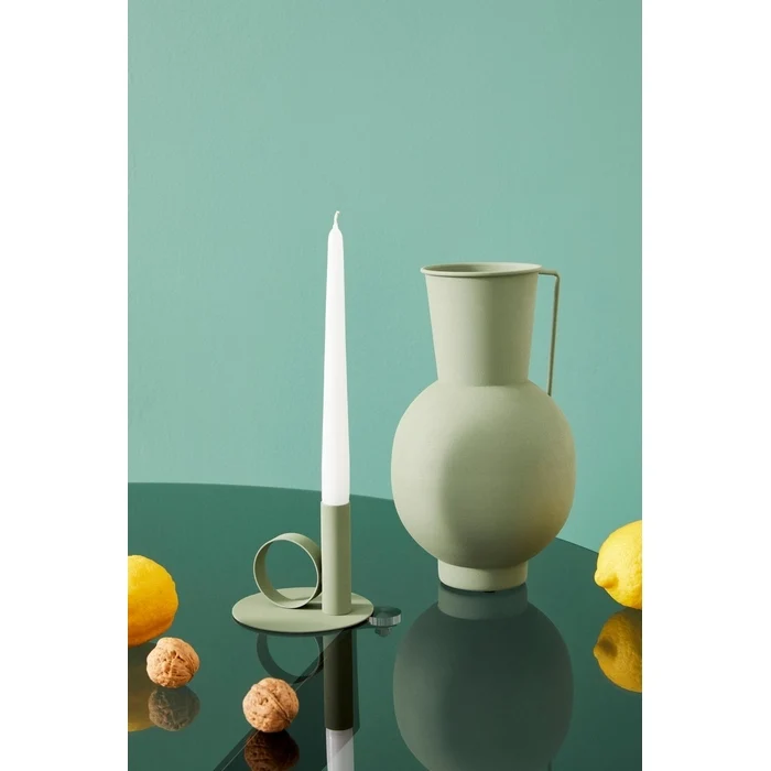 Anfora porta fiori minimal in metallo con manico 29 cm - Kalathos
