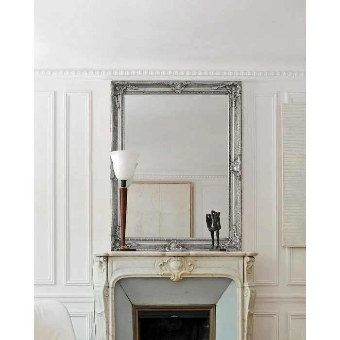 Specchio rettangolare con cornice argentata - Miro