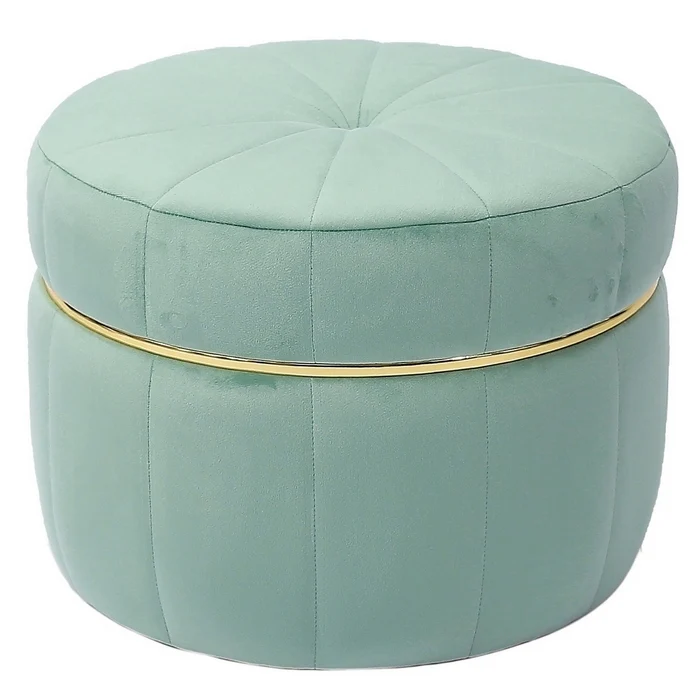 Pouf in velluto con decorazione dorata 51 cm - Dollot