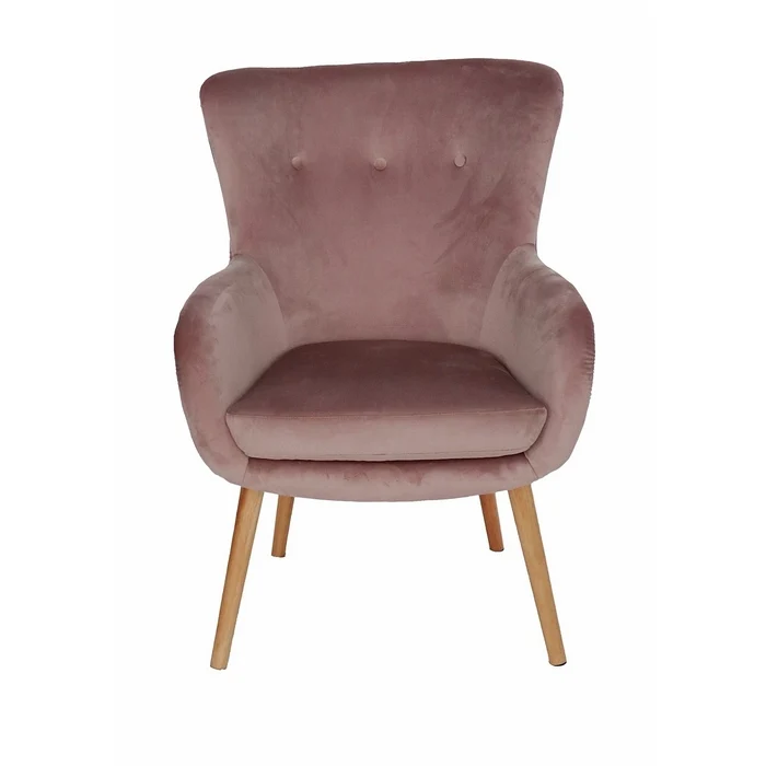 Poltrona in velluto con gambe in legno - Ler