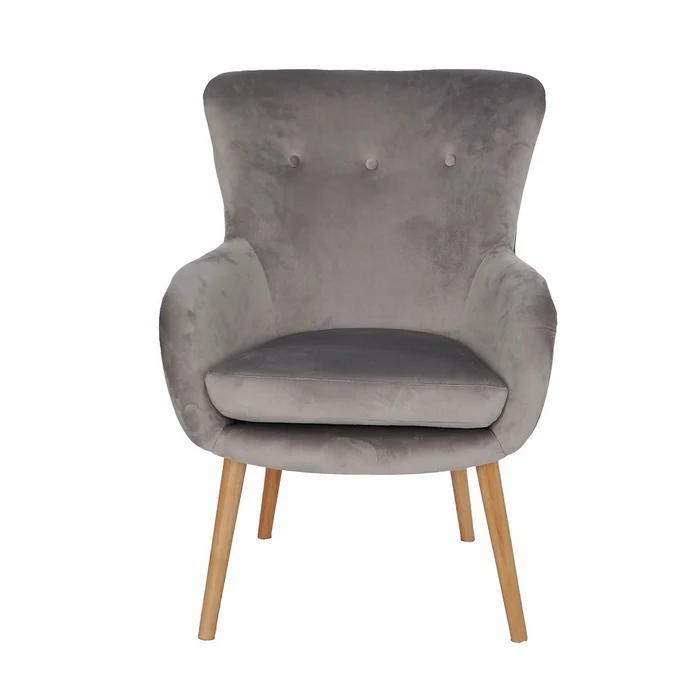 Poltrona in velluto con gambe in legno - Ler