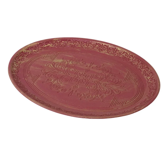 Sottopiatto shabby ovale in legno