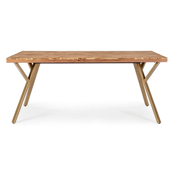 Tavolo contemporaneo in legno e acciaio - Raida