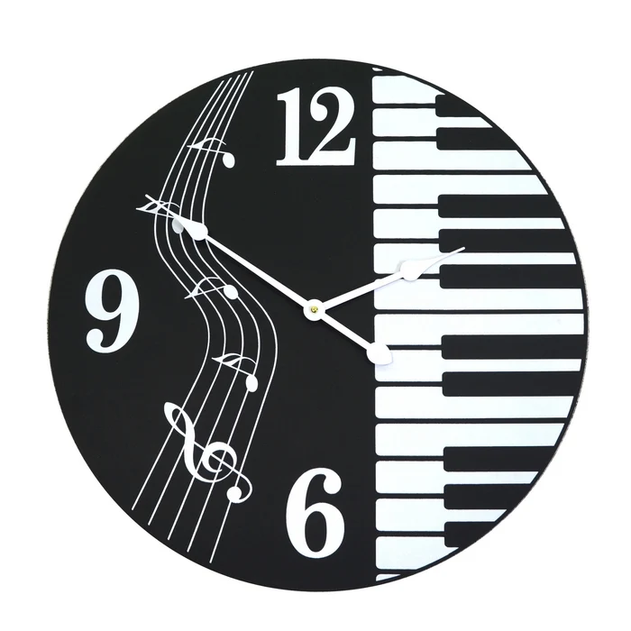 Orologio Music in legno tondo