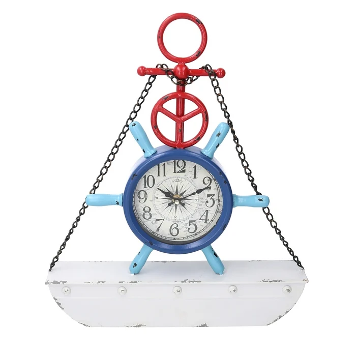 Orologio da tavolo a forma di barca con timone