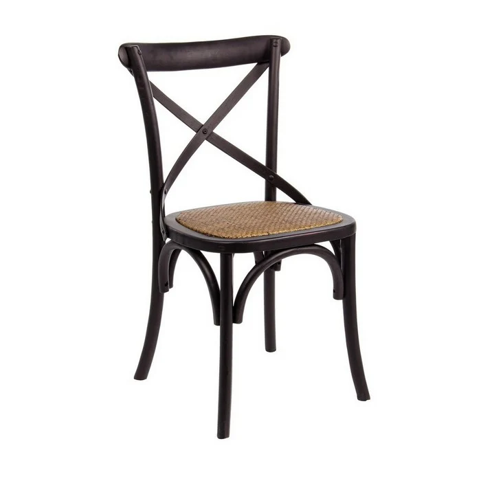 Sedia in legno con seduta imbottita rattan - Cross