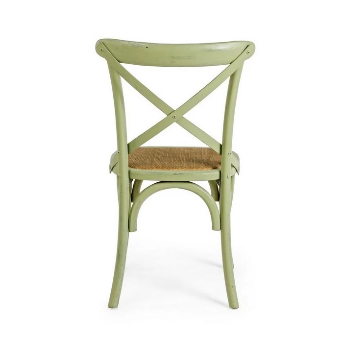 Sedia in legno con seduta imbottita rattan - Cross