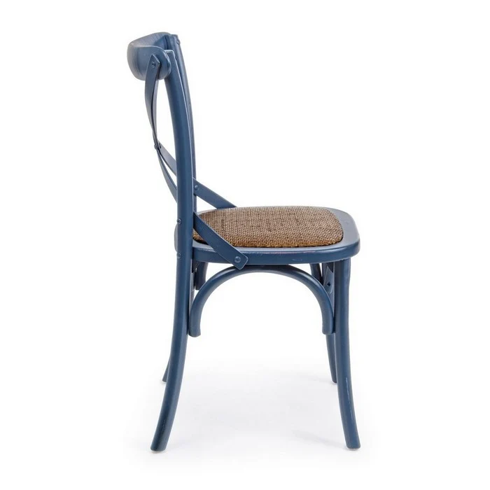 Sedia in legno con seduta imbottita rattan - Cross