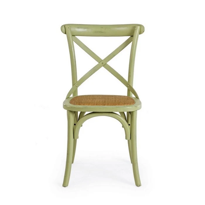 Sedia in legno con seduta imbottita rattan - Cross