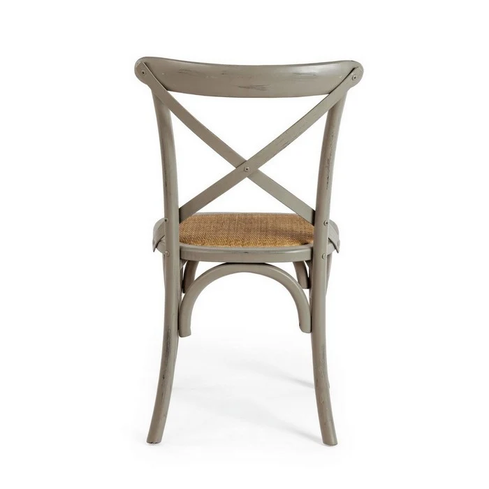Sedia in legno con seduta imbottita rattan - Cross