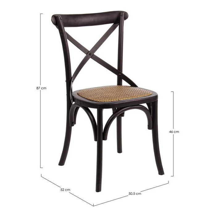 Sedia in legno con seduta imbottita rattan - Cross